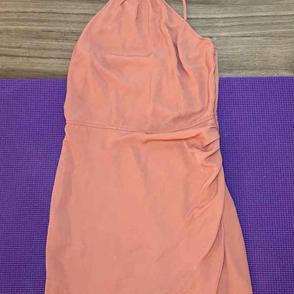 Abercrombie & Fitch Coral Halter Wrap Mini Dress - S - Picture 8 of 11